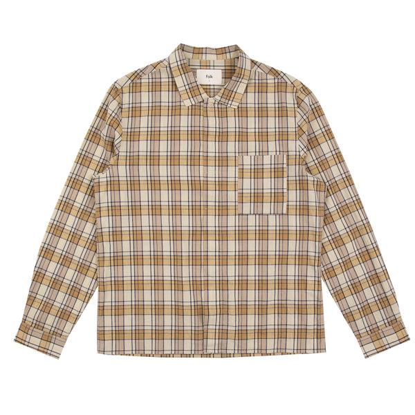 Folk Patch Shirt - Sand Stone Check