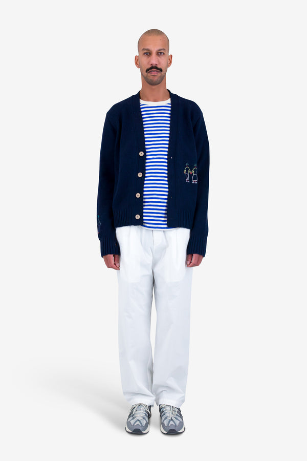 Folk People Cardigan - Navy Mix