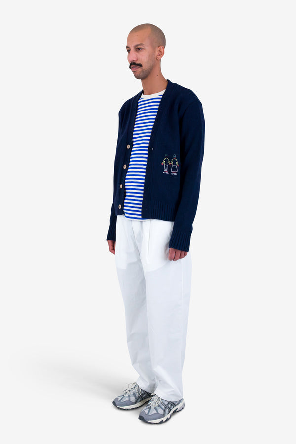 Folk People Cardigan - Navy Mix
