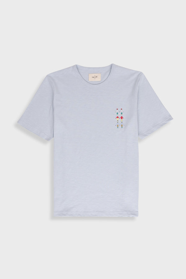 folk People T-Shirt - Soft Blue