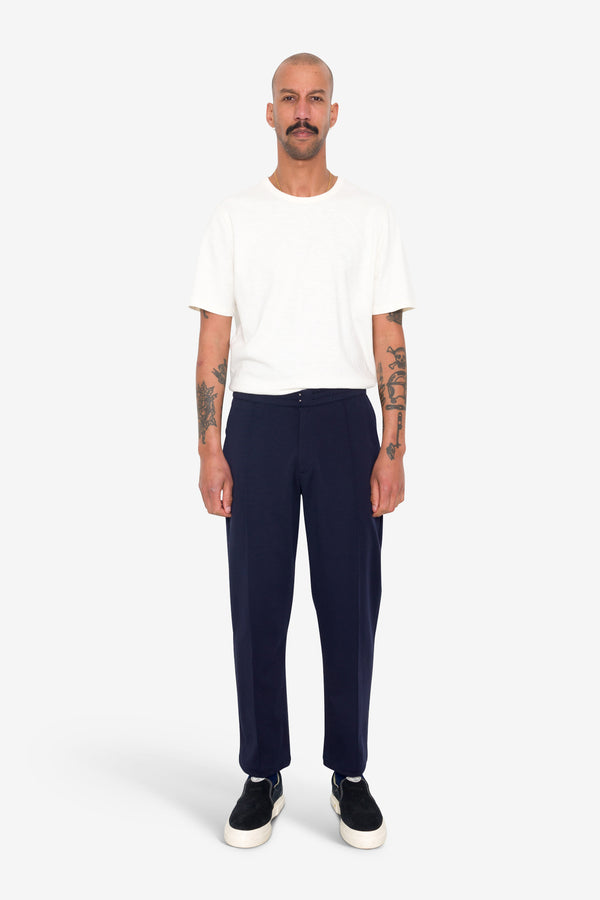 Folk Pintuck Jersey Trouser - Navy