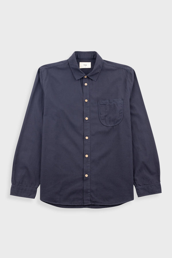 folk Plain Curve Shirt - Black