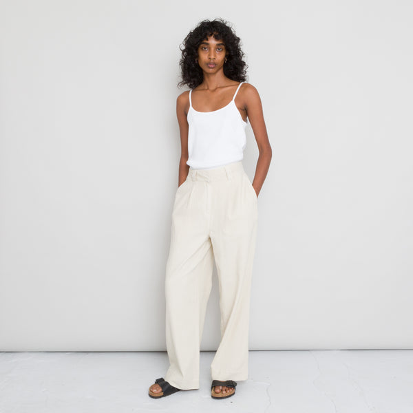 Folk Pleated Pants Women's - Stone Canvas