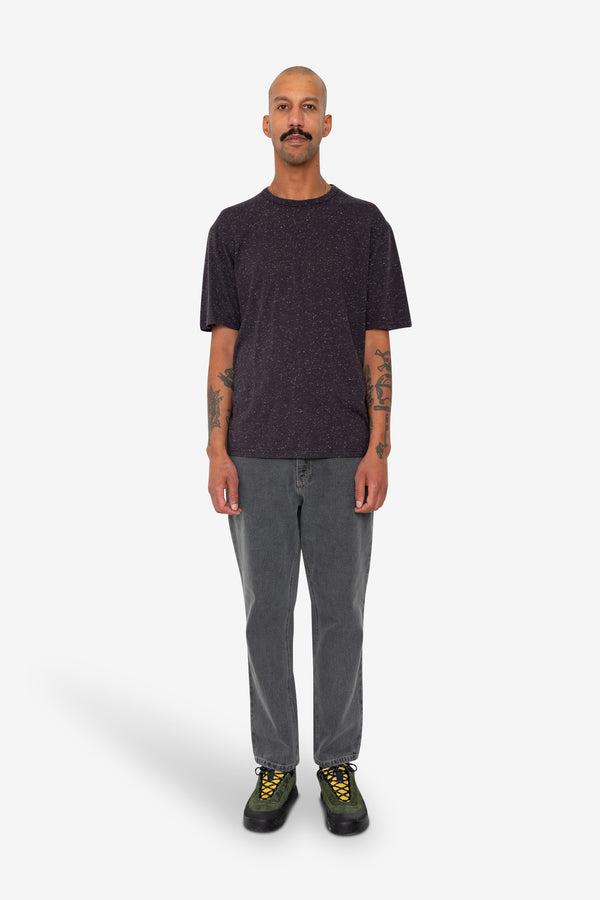 Folk Relaxed Assembly T-Shirt - Black Grape Nep