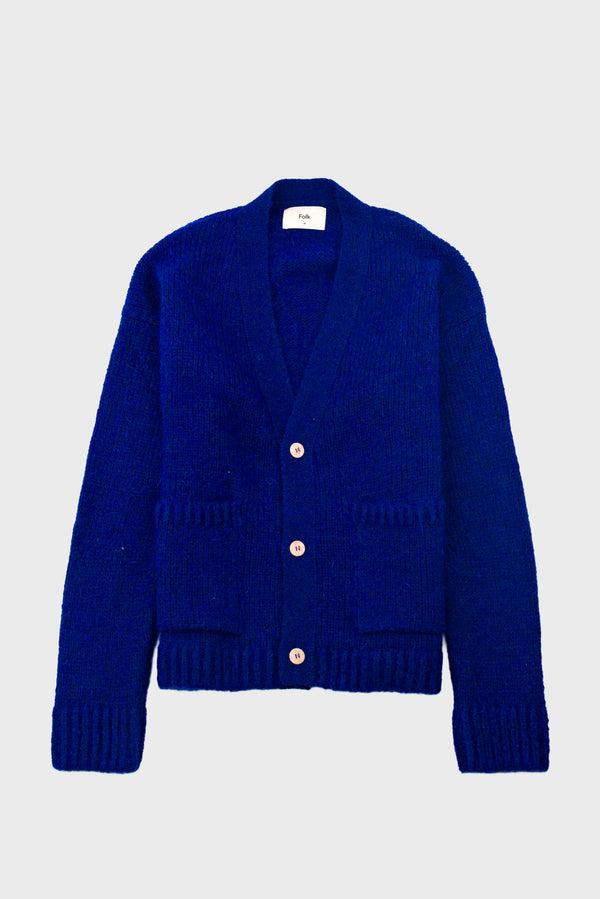 folk Relaxed Cardigan - Rich Blue