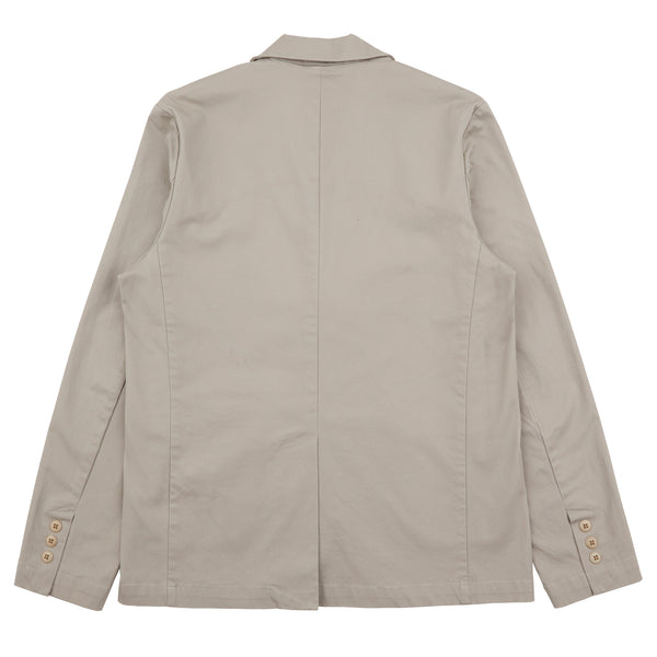 Folk Relaxed Cotton Blazer - Warm Grey Twill