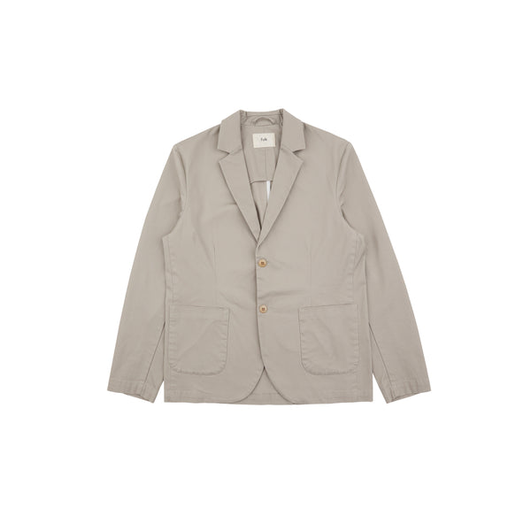 folk Relaxed Cotton Blazer - Warm Grey Twill