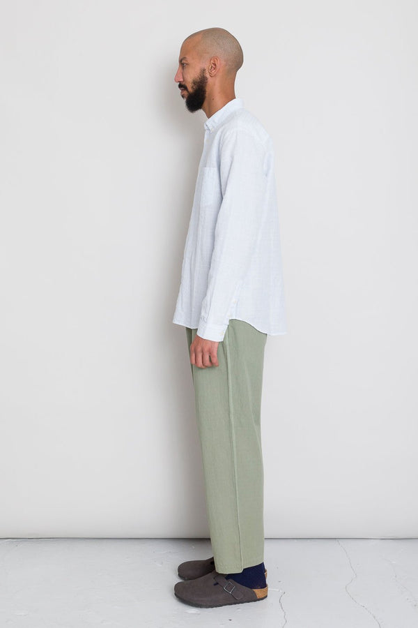 Folk Relaxed Fit Shirt - Blue Microstripe Slub