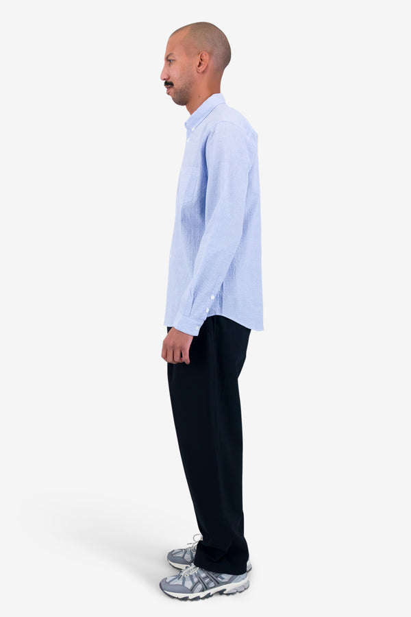 Folk Relaxed Fit Shirt - Blue Texture
