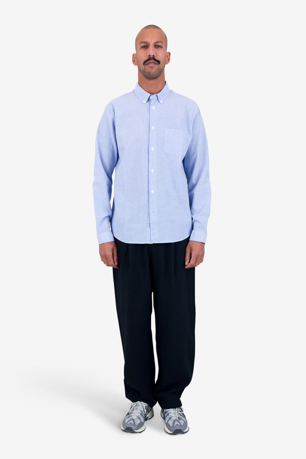 Folk Relaxed Fit Shirt - Blue Texture
