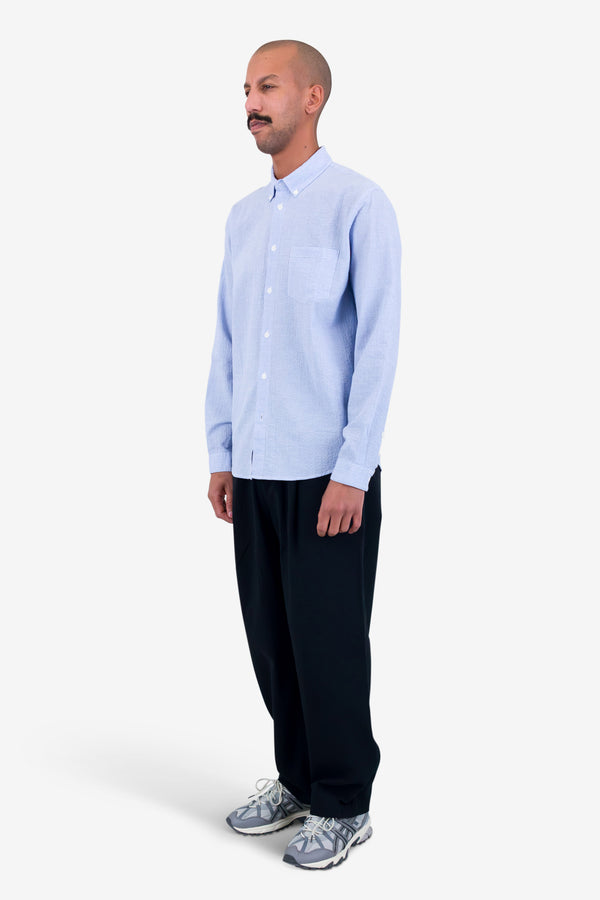 Folk Relaxed Fit Shirt - Blue Texture