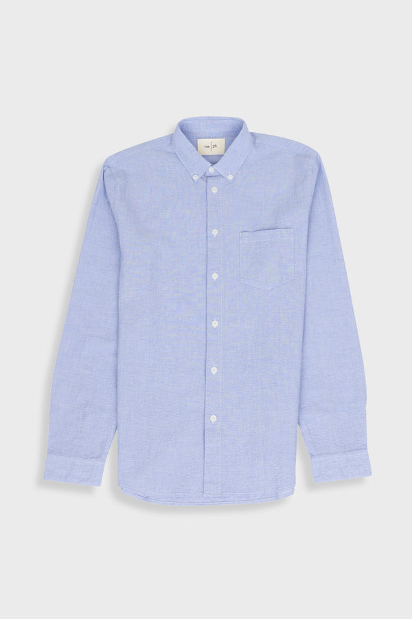 folk Relaxed Fit Shirt - Blue Texture