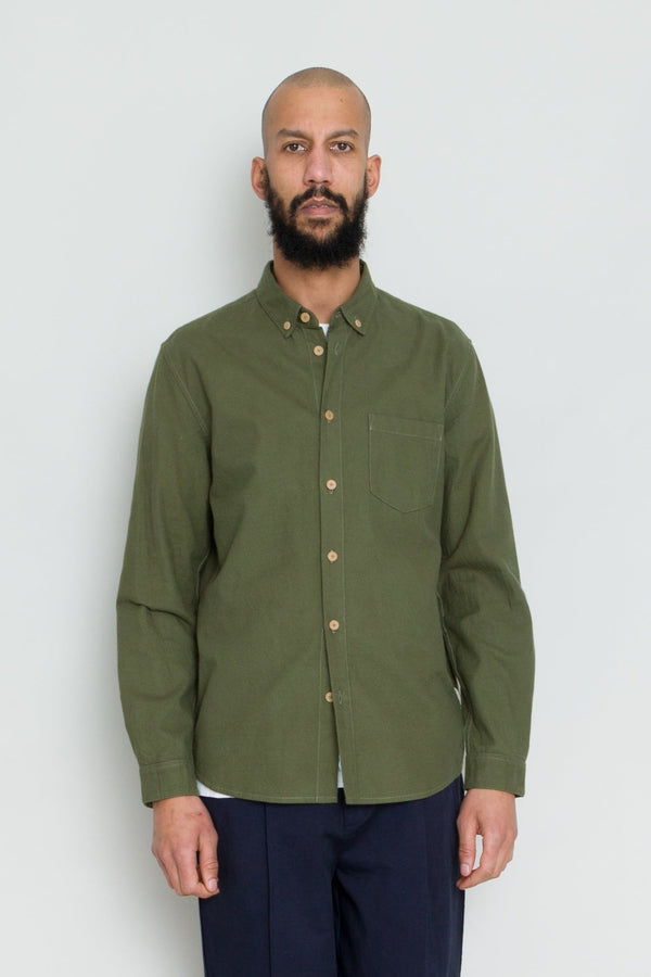 Folk Relaxed Fit Shirt - Dark Sage Flannel