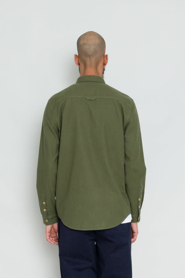 Folk Relaxed Fit Shirt - Dark Sage Flannel
