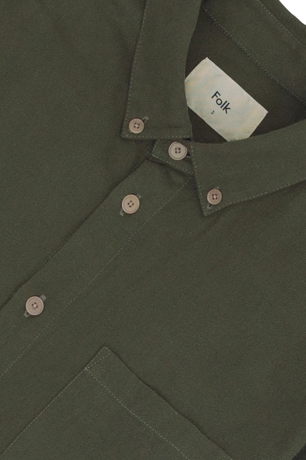 Folk Relaxed Fit Shirt - Dark Sage Flannel