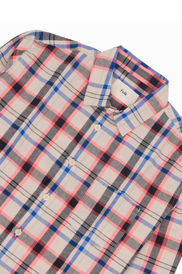 Folk Relaxed Fit Shirt - Ecru Multi Check