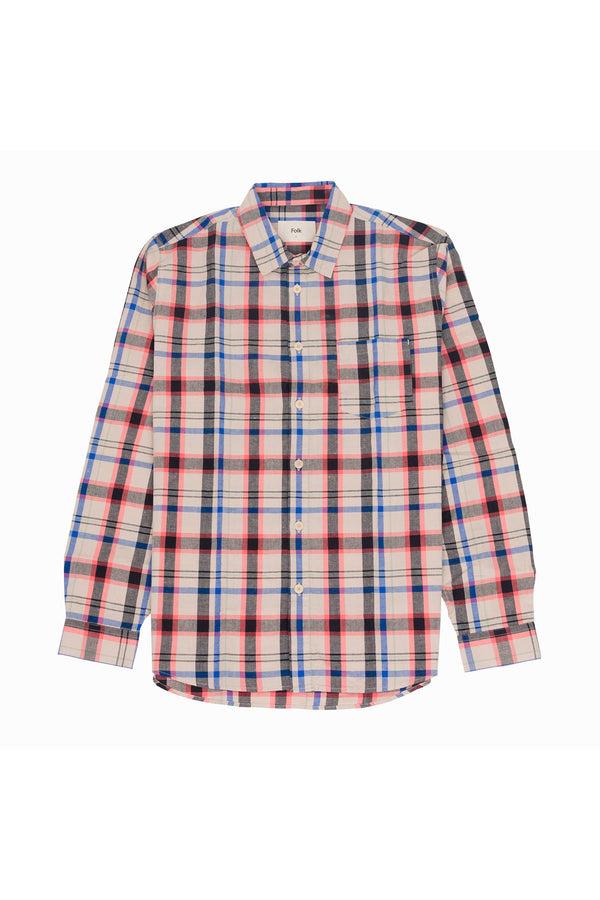 folk Relaxed Fit Shirt - Ecru Multi Check