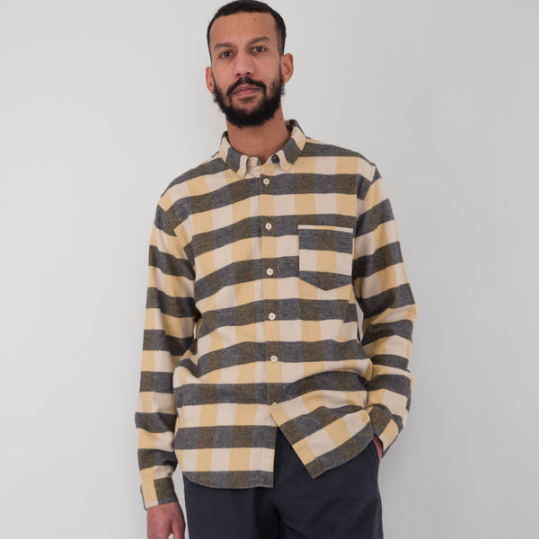 Folk Relaxed Fit Shirt - Gold Flannel Check