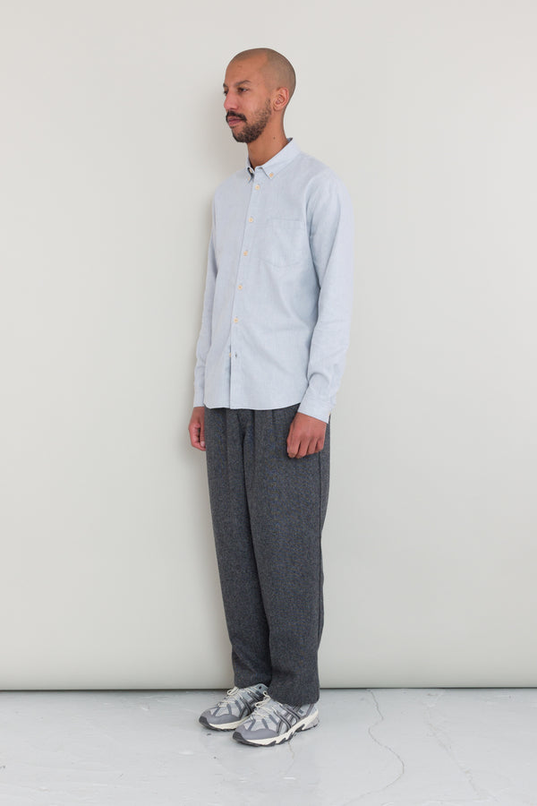 Folk Relaxed Fit Shirt - Ice Blue Flannel