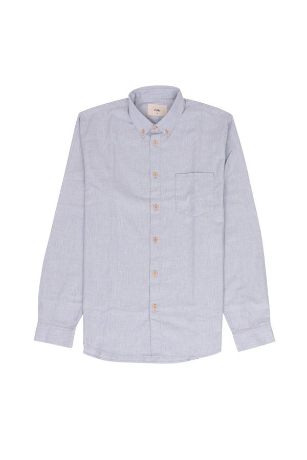 folk Relaxed Fit Shirt - Ice Blue Flannel