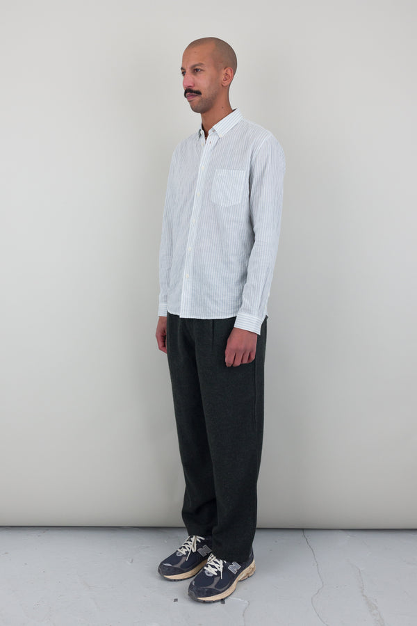 Folk Relaxed Fit Shirt - Ice Blue Textured Stripe