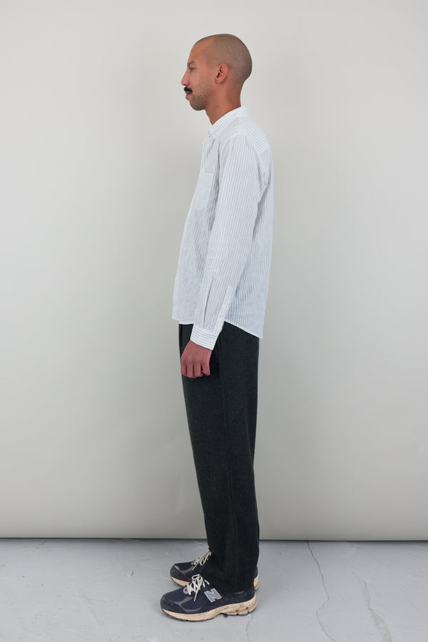 Folk Relaxed Fit Shirt - Ice Blue Textured Stripe