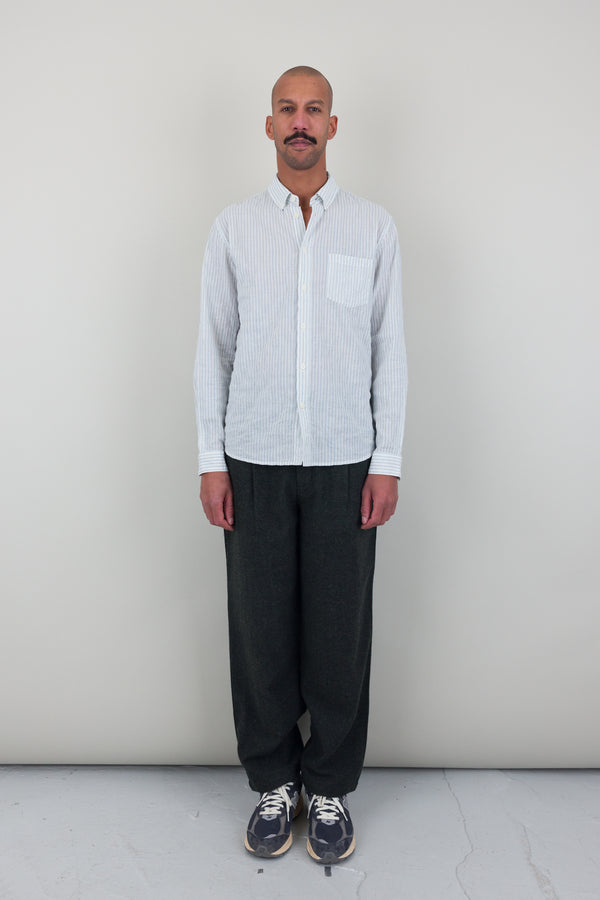 Folk Relaxed Fit Shirt - Ice Blue Textured Stripe