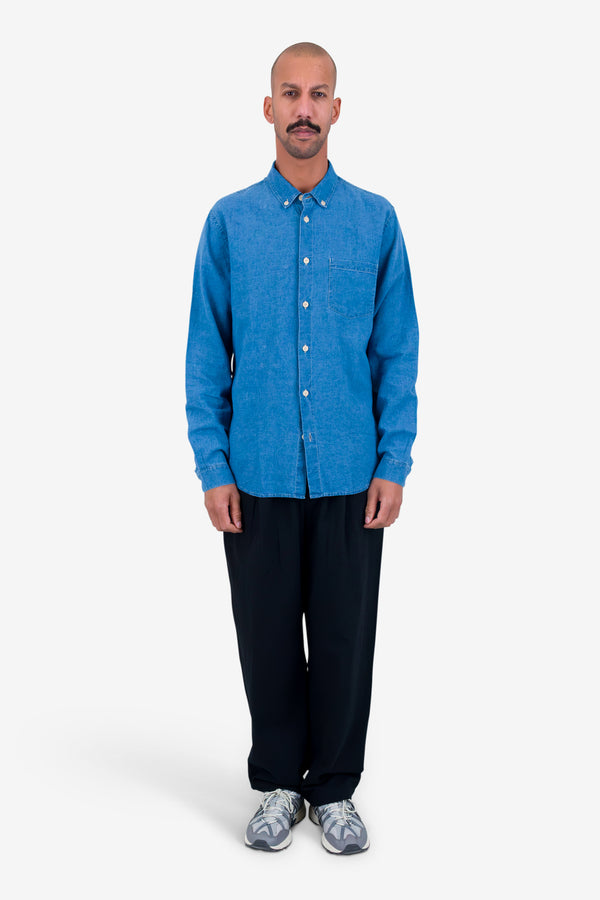 Folk Relaxed Fit Shirt - Linen Indigo