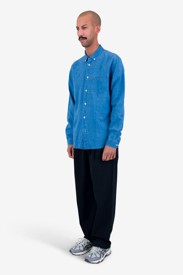 Folk Relaxed Fit Shirt - Linen Indigo