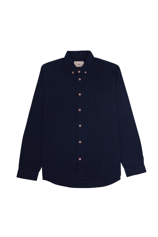 folk Relaxed Fit Shirt - Navy Flannel