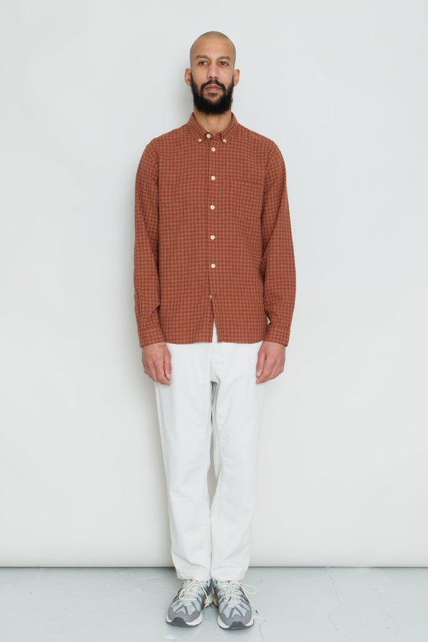 Folk Relaxed Fit Shirt - Rust Gingham
