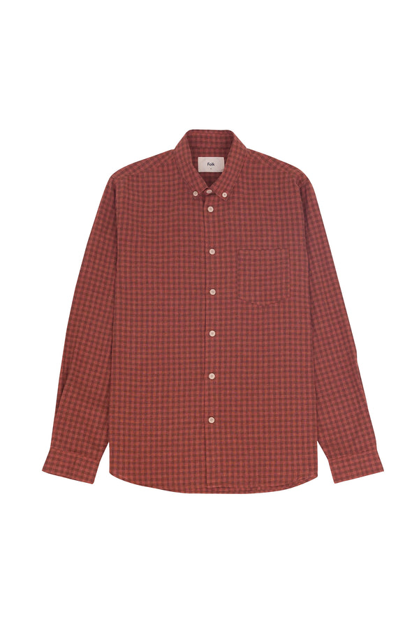 folk Relaxed Fit Shirt - Rust Gingham