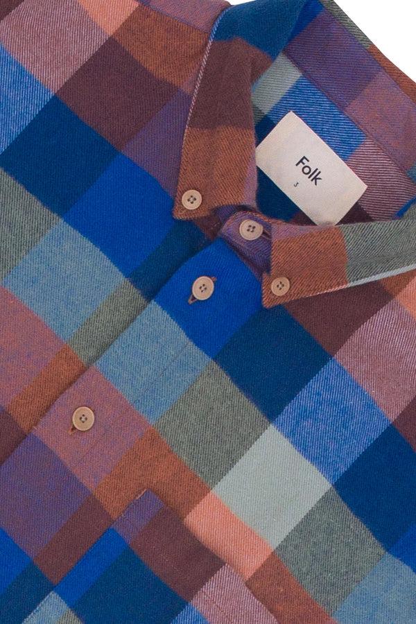 Folk Relaxed Fit Shirt - Rust Navy Mix