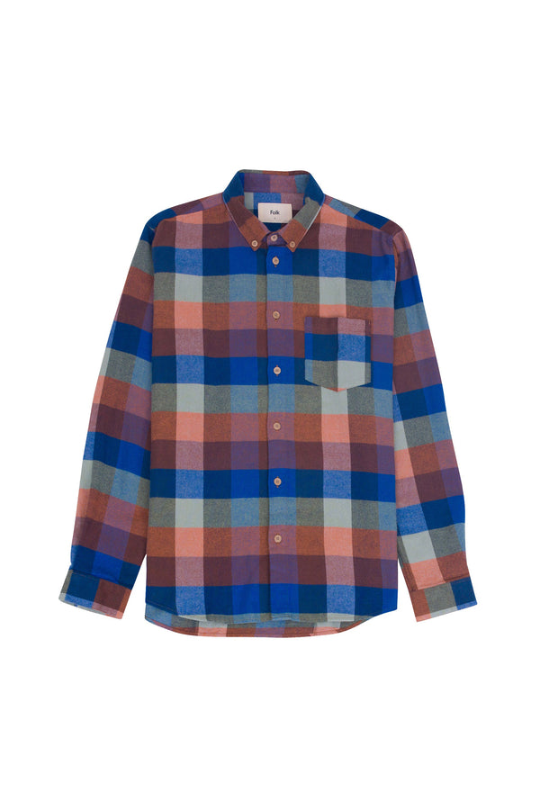 folk Relaxed Fit Shirt - Rust Navy Mix