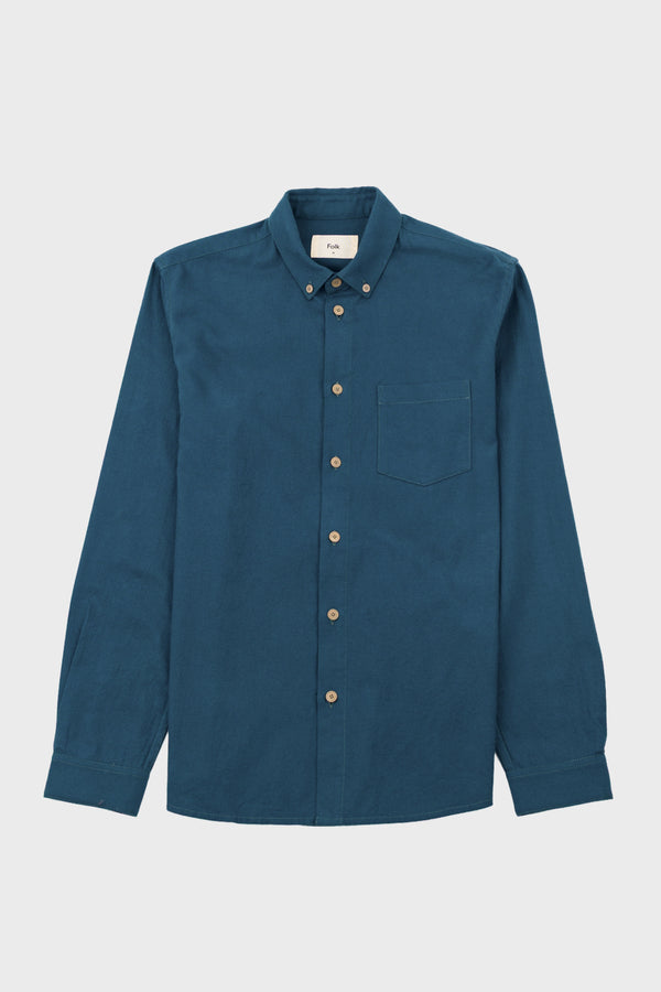 folk Relaxed Fit Shirt - Storm Blue Flannel