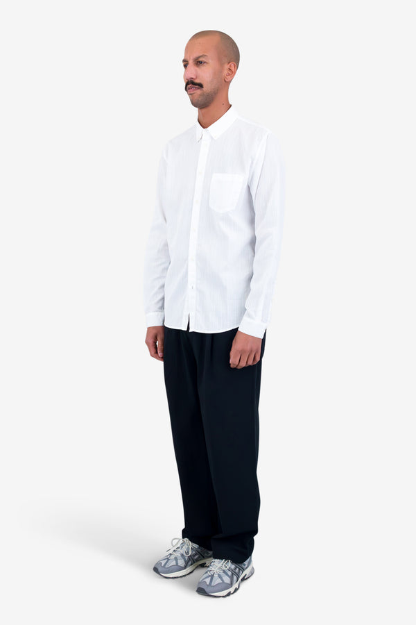 Folk Relaxed Fit Shirt - White Fine Stripe