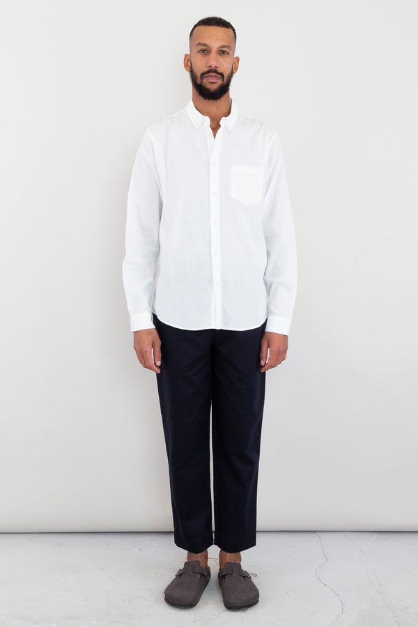 Folk Relaxed Fit Shirt - White Texture
