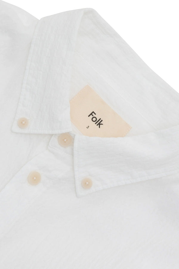 Folk Relaxed Fit Shirt - White Texture