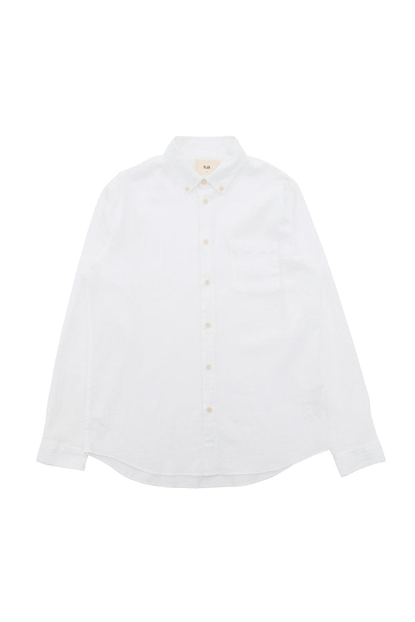 folk Relaxed Fit Shirt - White Texture