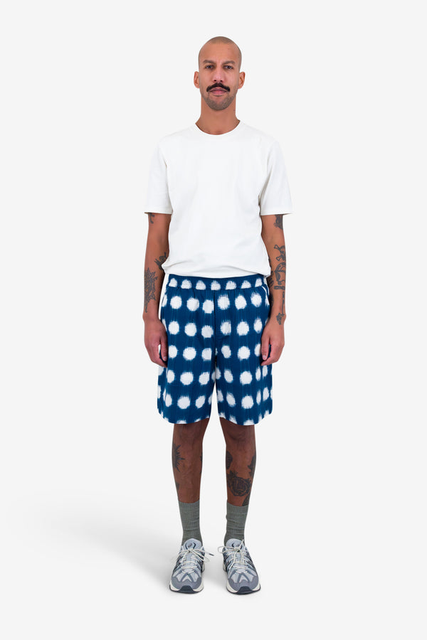 Folk Relaxed Short - Indigo Ikat