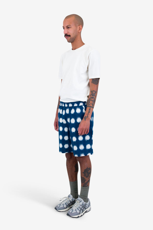 Folk Relaxed Short - Indigo Ikat
