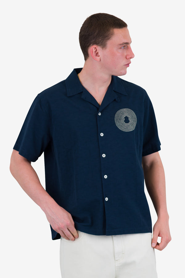 Folk Relaxed Soft Collar Shirt - Navy