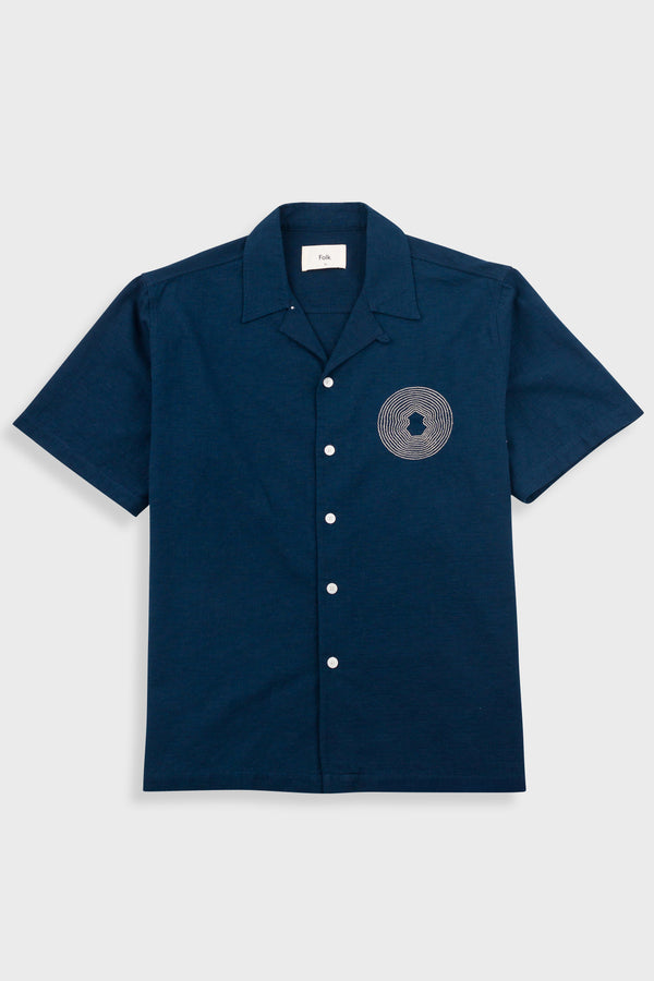 folk Relaxed Soft Collar Shirt - Navy
