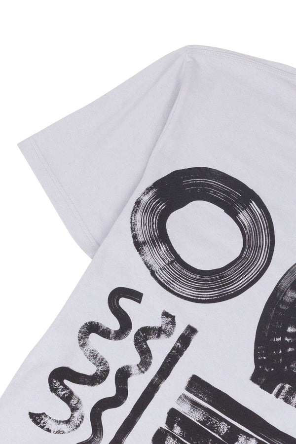 Folk Relaxed T-Shirt - Ice Blue Icon Print KG