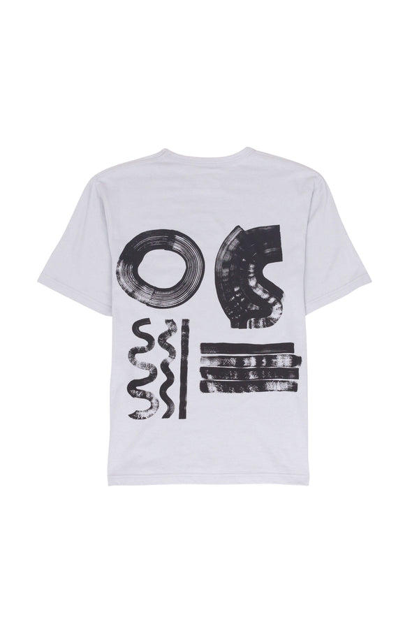 Folk Relaxed T-Shirt - Ice Blue Icon Print KG