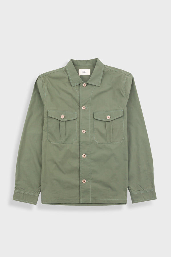 folk Revere Overshirt - Dark Sage
