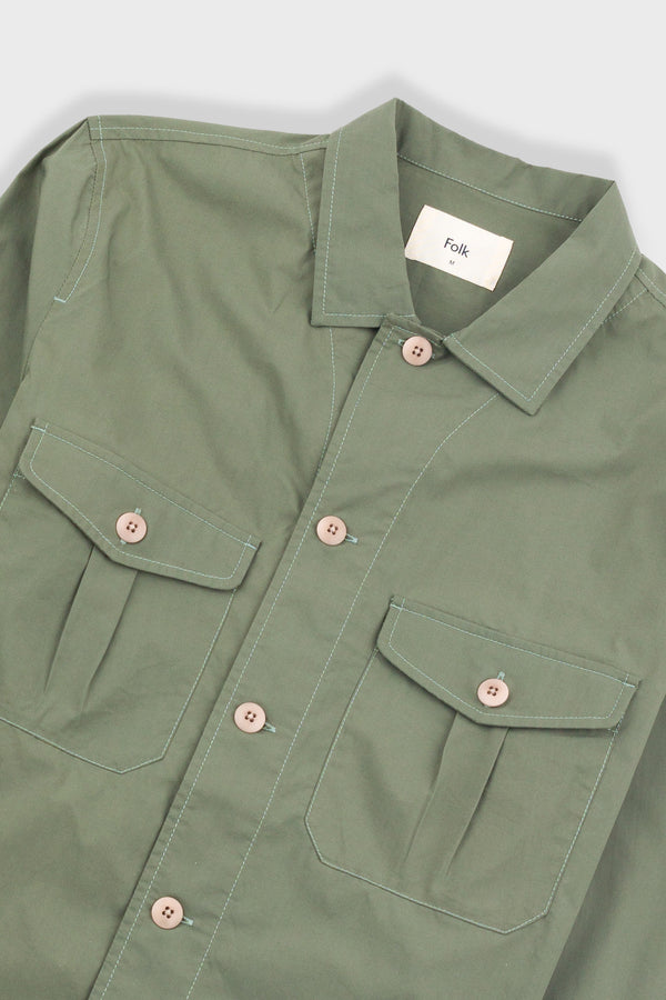 Folk Revere Overshirt - Dark Sage