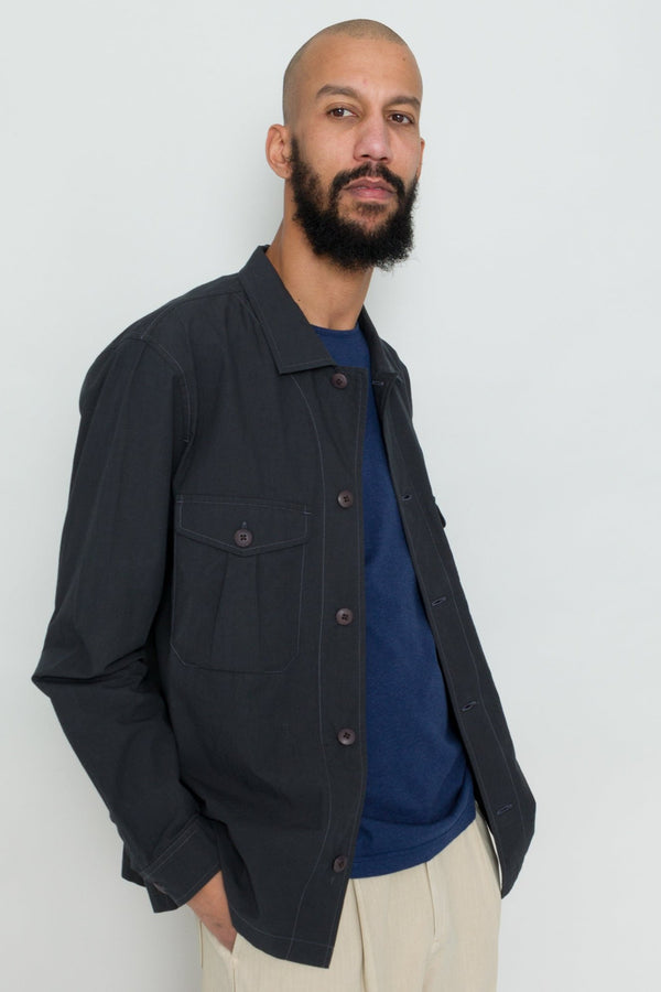 Folk Revere Overshirt - Soft Black