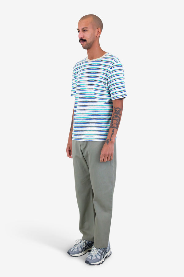 Folk Short Sleeve Multistripe T-Shirt - Ecru Mix
