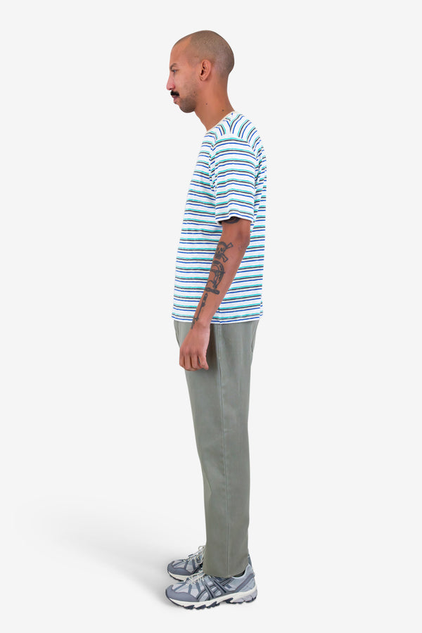 Folk Short Sleeve Multistripe T-Shirt - Ecru Mix